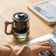 高檔玻璃茶水分離泡茶杯