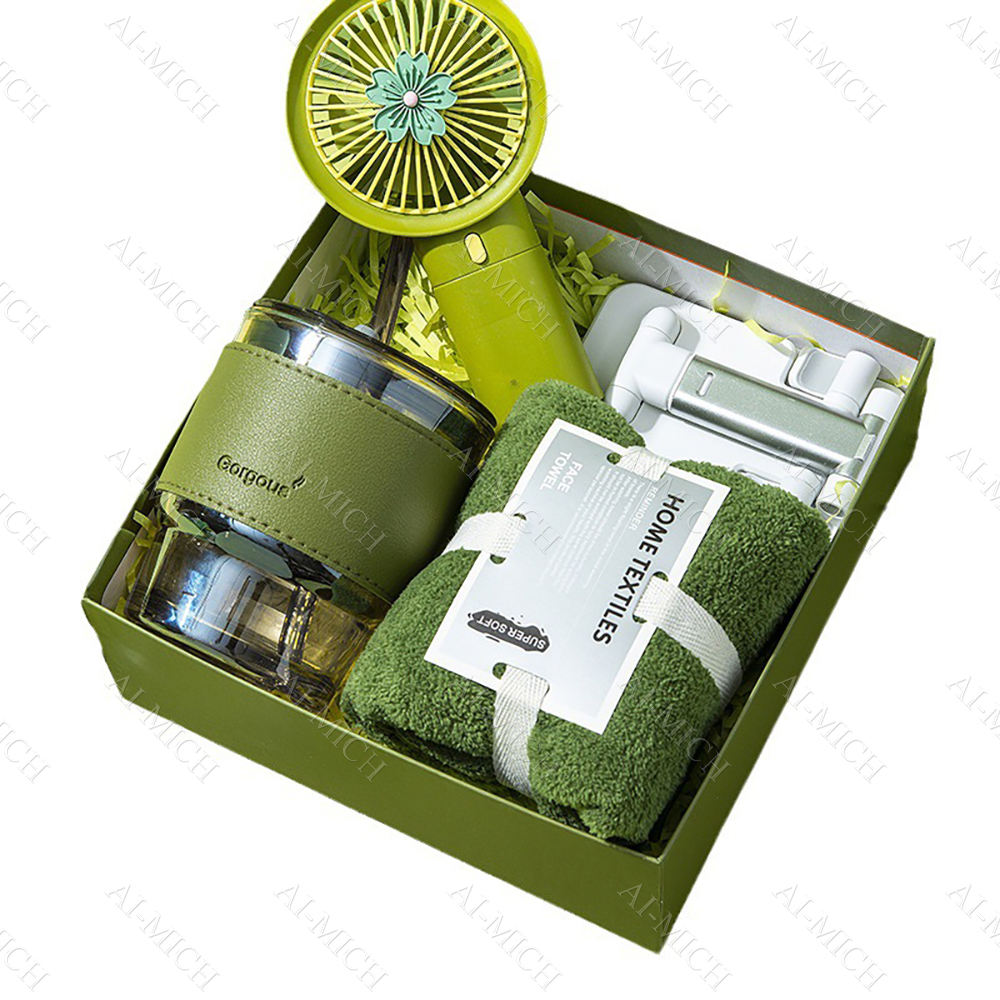 Amy Business Advertising Collaboration Gift Set Customization Personalized Business Printing Logo Green Men's and Women's Gift Set