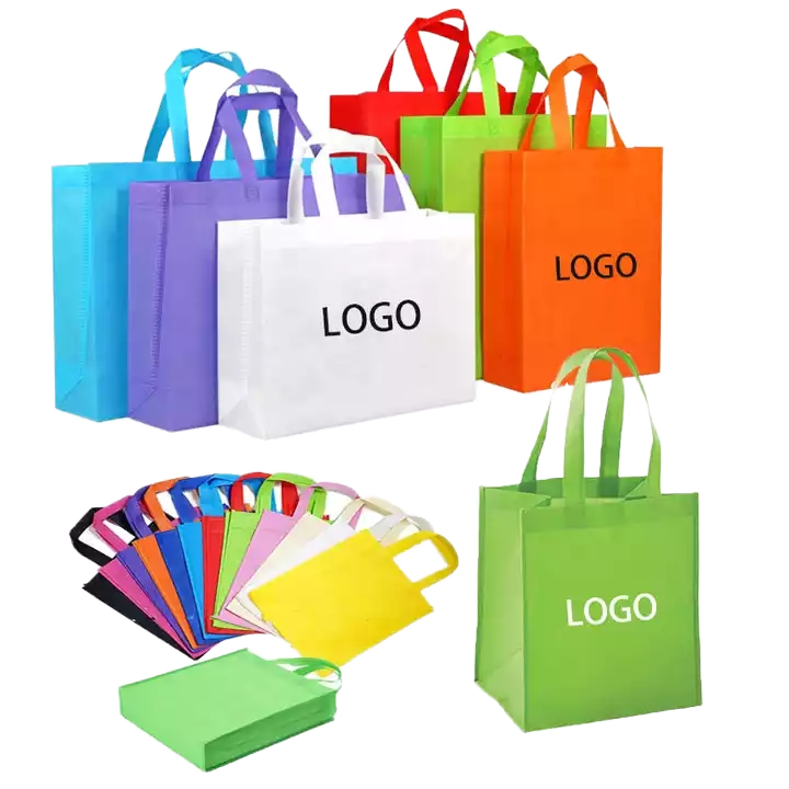 Customized environmentally friendly reusable shopping tote bag, recyclable fabric with logo non-woven fabric folding shopping bag gift