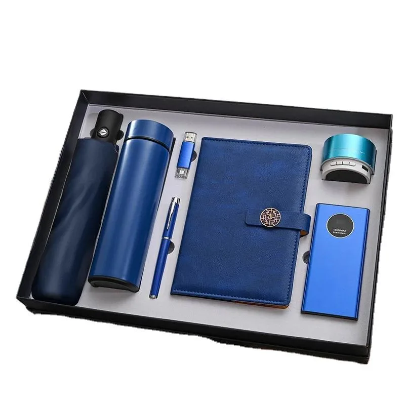 Customizable Logo Business Gift Set Vacuum Cup Notebook Pen Exquisite Set Promotion 7-in-1 Gift Set Luxury Employee