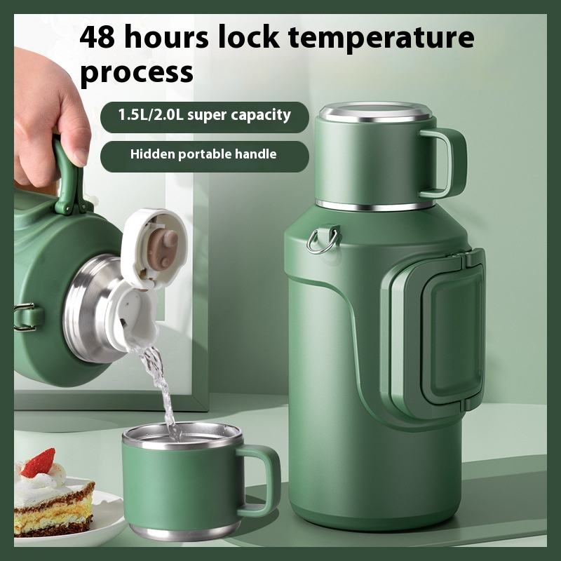 New arrivals, large capacity 316 stainless steel insulated kettle, insulated hot water bottle, outdoor car tourism construction site