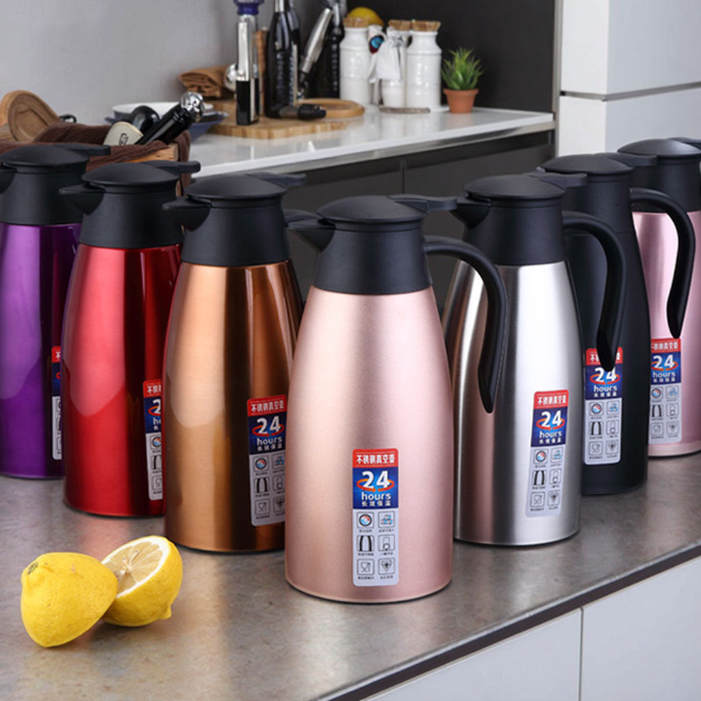 304 stainless steel coffee pot 2L hot water kettle large capacity modern design household vacuum insulated bottle
