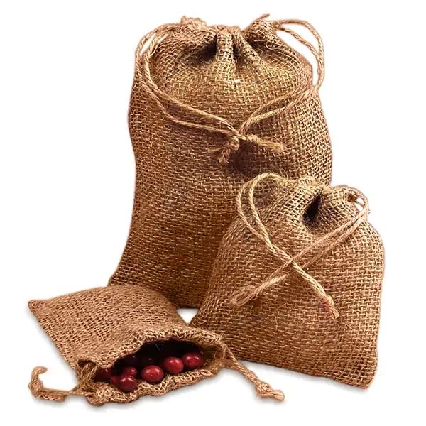Environmentally friendly 100% natural rough jute, burlap, hemp packaging bag