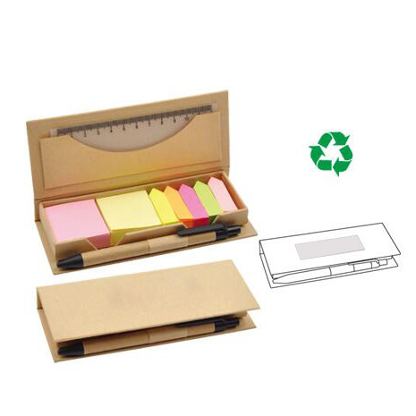 Environmental friendly note box with pen