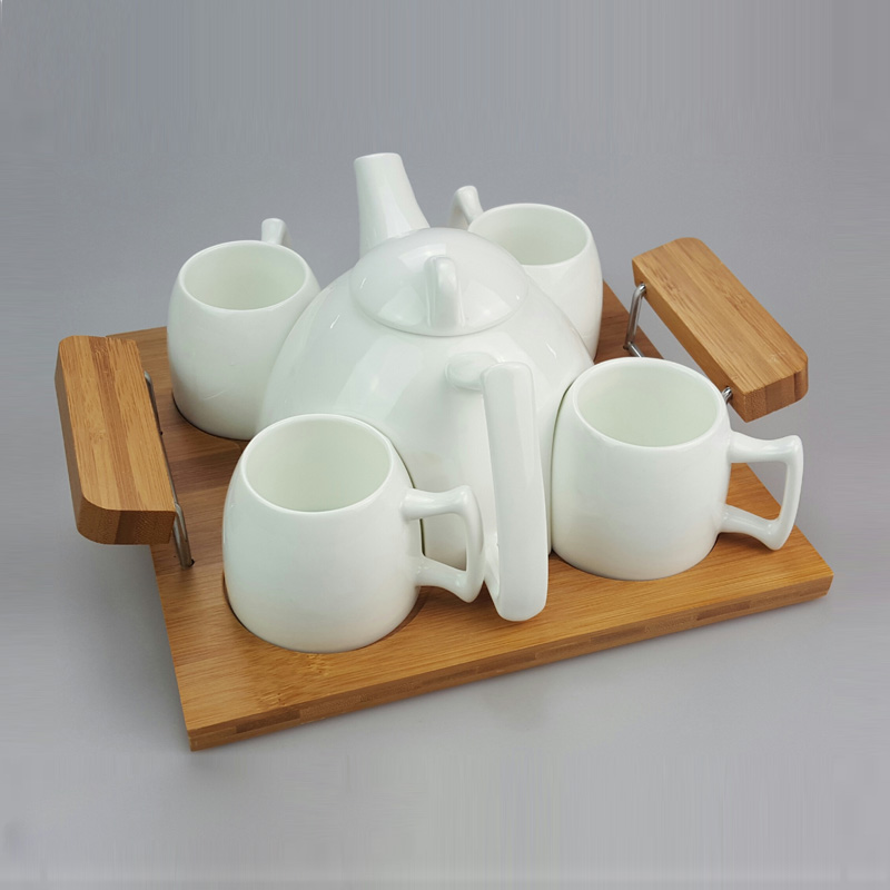 5-piece reinforced porcelain tea set