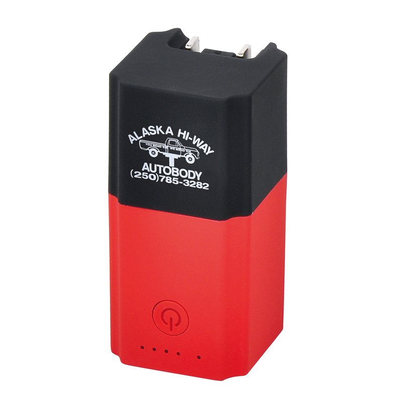 Mobile power supply with plug