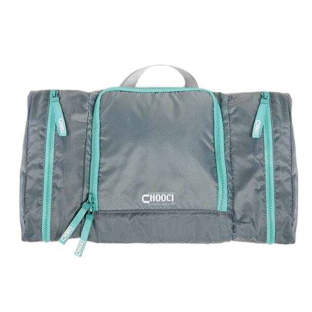 Light and thin double sided bag with flat wash bag