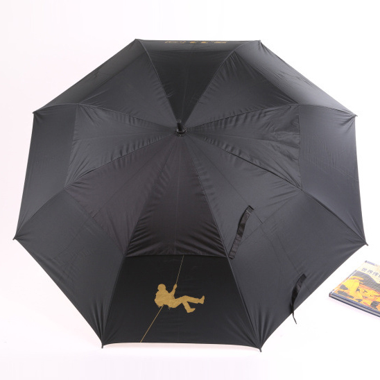 Gold glue double layer windproof golf umbrella