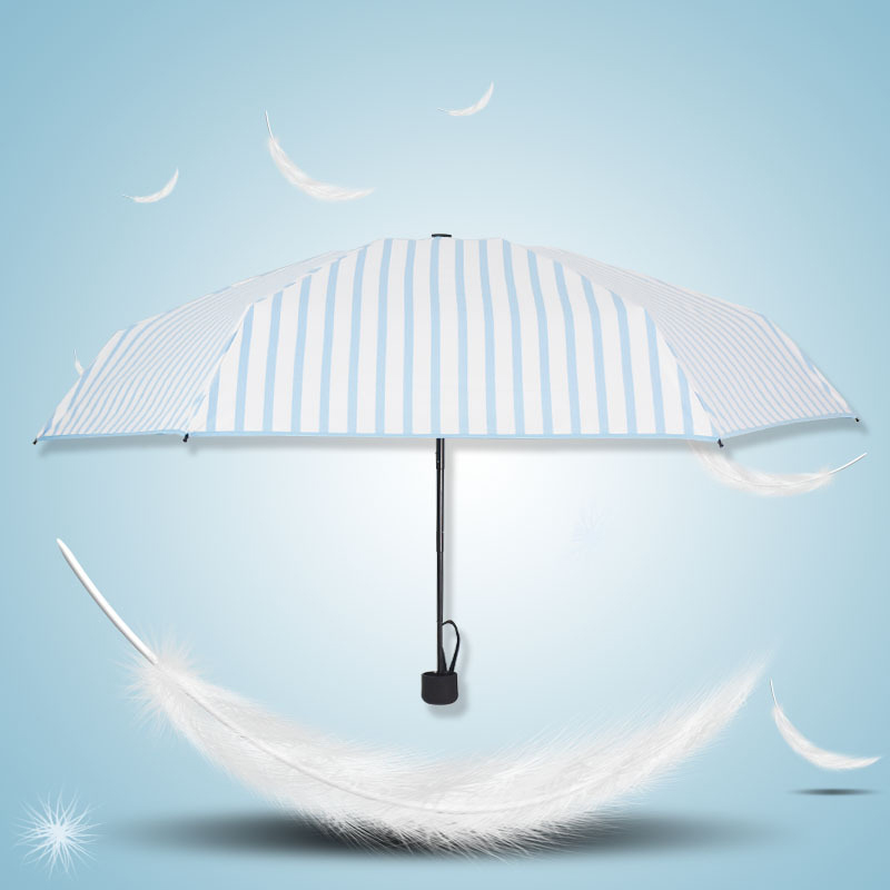 50 fold ultra light folding striped umbrella