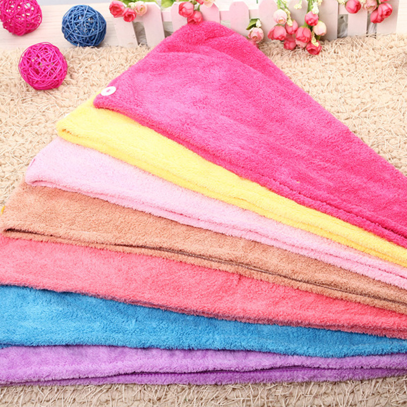 Coral velvet dry hair cap
