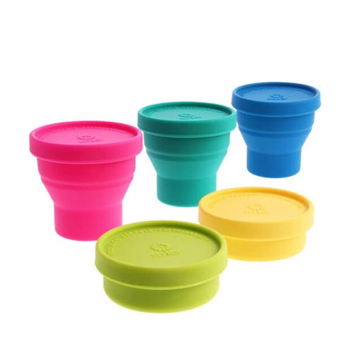 Travel folding silicone cup