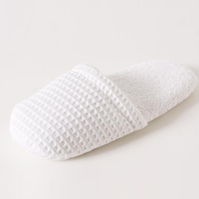 Cotton waffle bread slippers