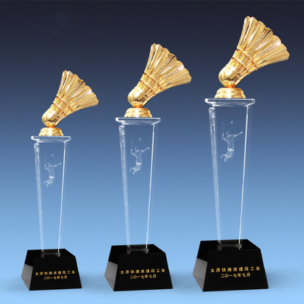 Badminton Basketball Crystal Trophy