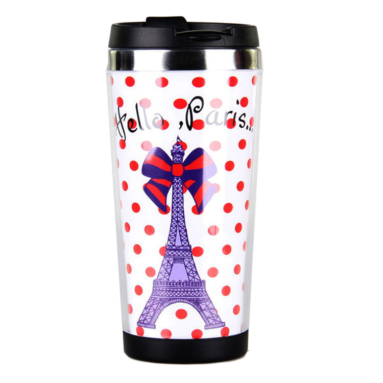 Removable outer plastic inner steel advertising cup
