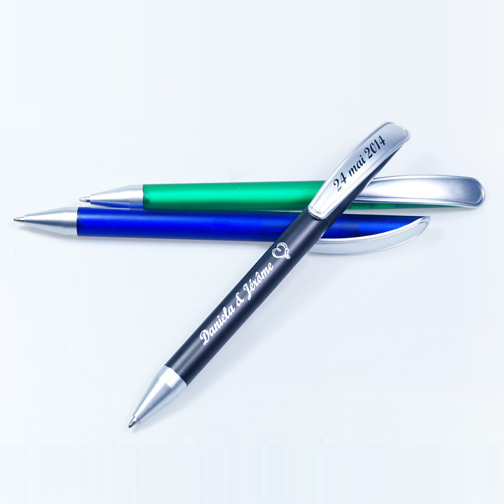 Clear frosted ballpoint pen