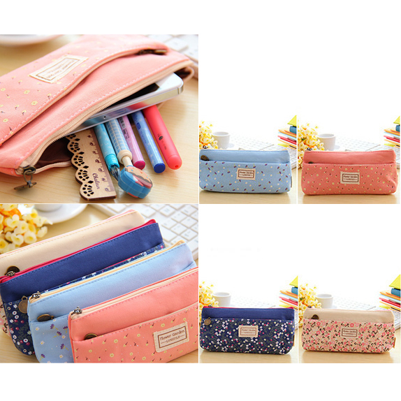 Small Fresh Honey Double Zip Pencil Bag