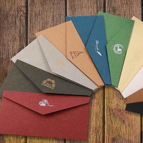 Original literary and artistic retro gilded envelope