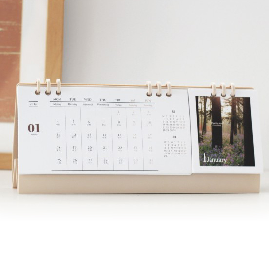 Two-stage desk calendar