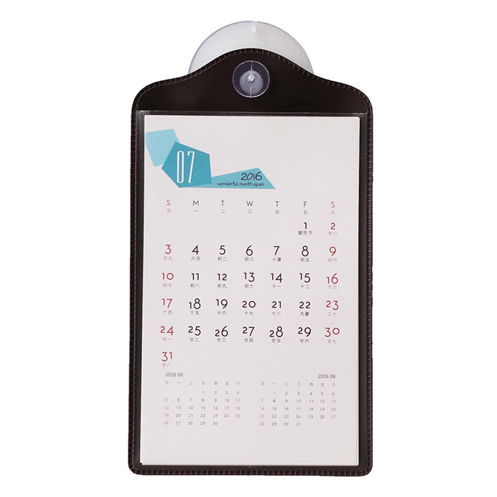 Suction cup and bag type desk calendar