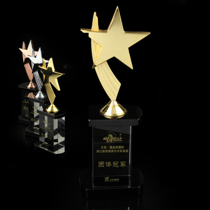 Five Point Star Crystal Trophy