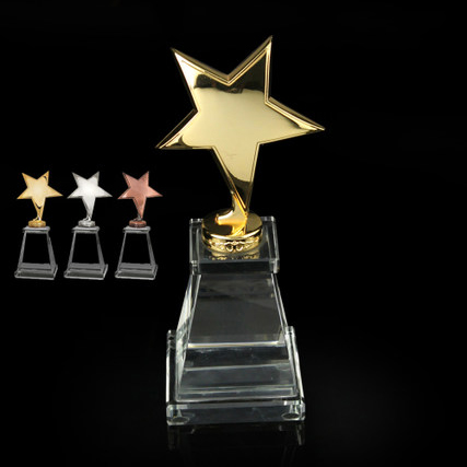 Solid Single Star Series Crystal Trophy