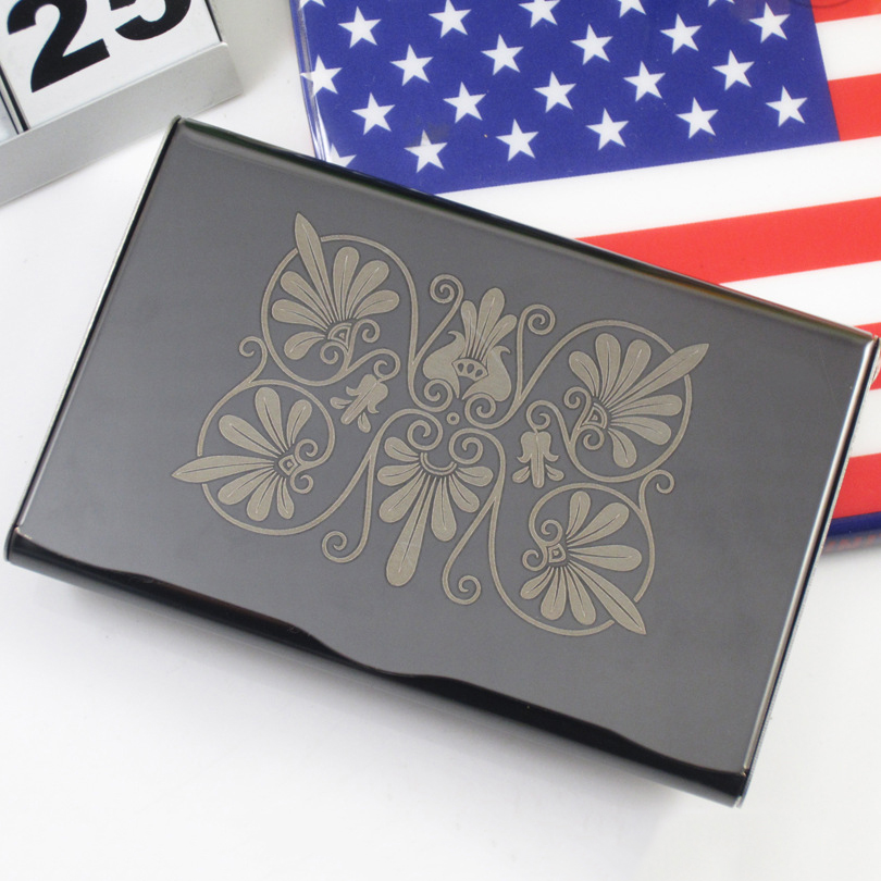 Stainless steel black titanium business card box