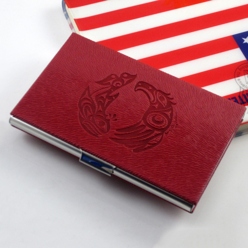 Stainless steel laminated business card box