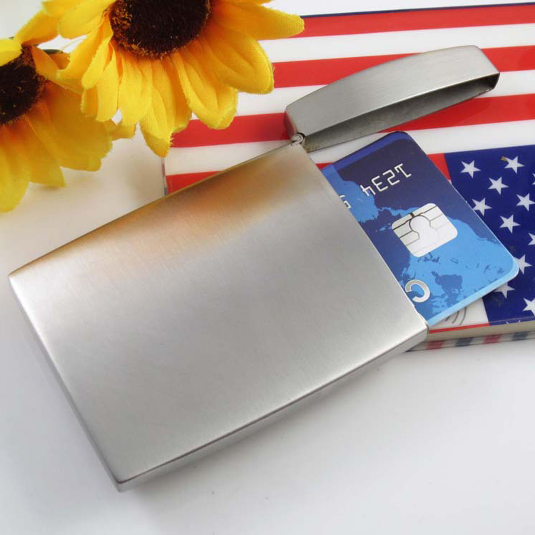 High grade lighter type stainless steel business card holder