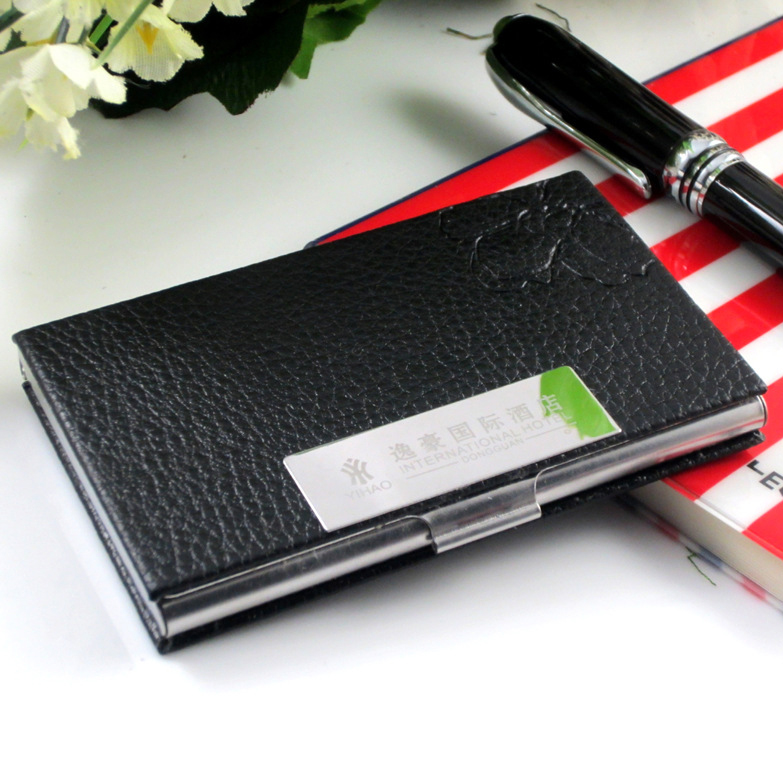 Stainless steel leather business card case