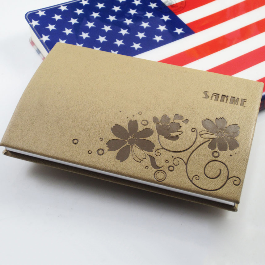 Premium textured carved leather business card case