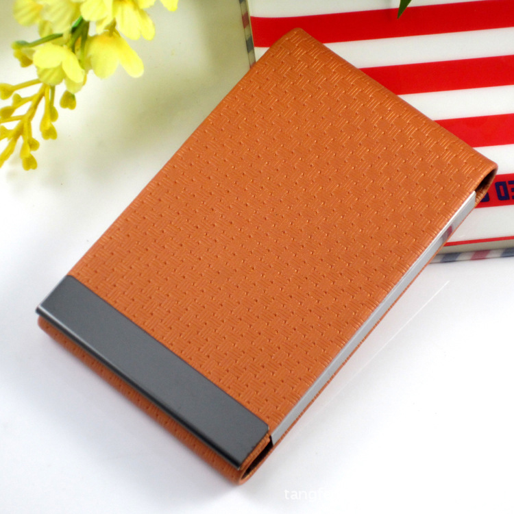 Metal vertical business card holder