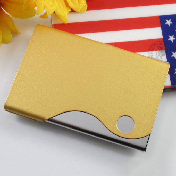 Stainless steel fish shaped wave business card box