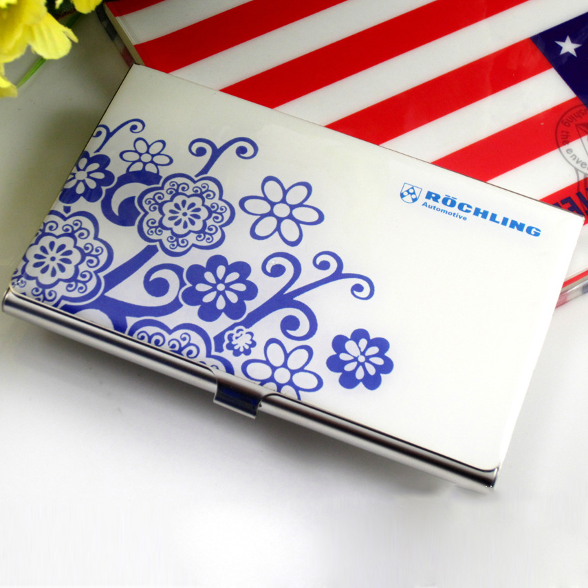 Stainless steel flat adhesive drop business card box