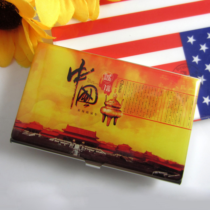 Stainless steel flat adhesive drop business card box