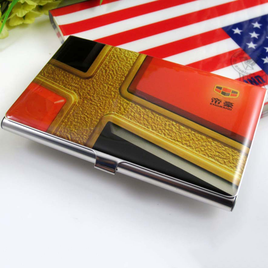 Stainless steel flat adhesive drop business card box
