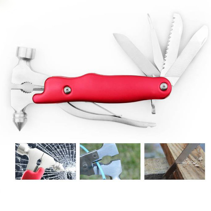 Multifunctional vehicle safety hammer