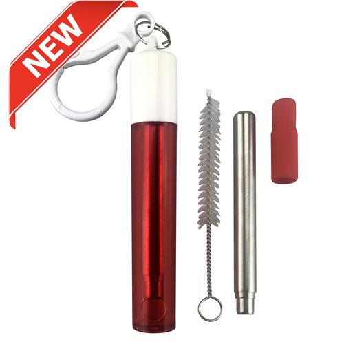 Portable folding straw