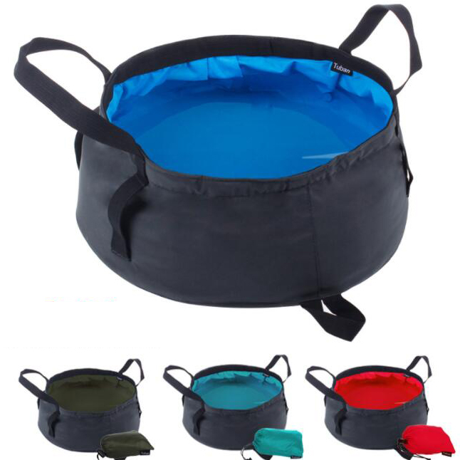 Portable folding water basin