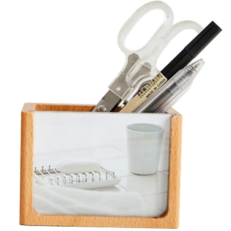 Solid wood pen holder