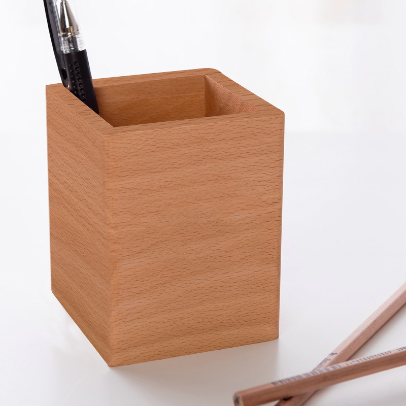 Solid wood pen holder
