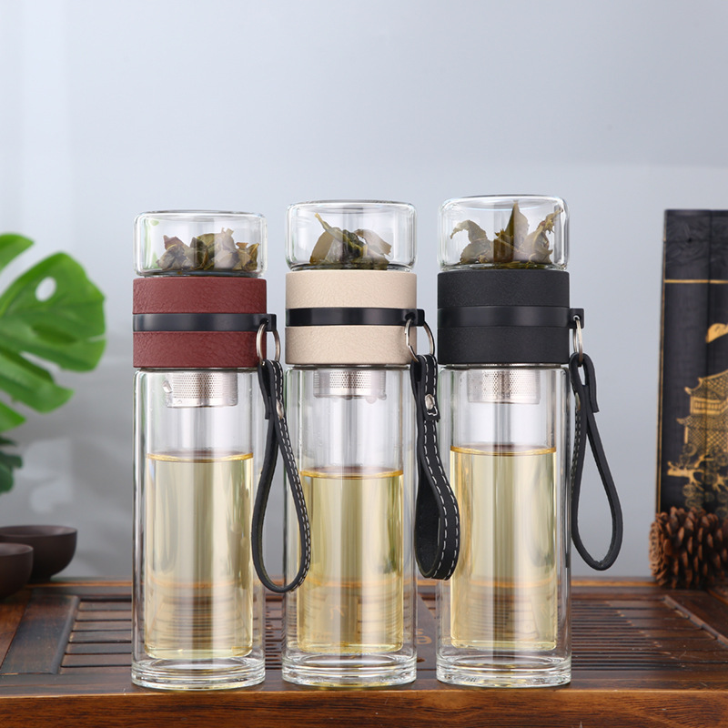 Double-layer glass for making tea