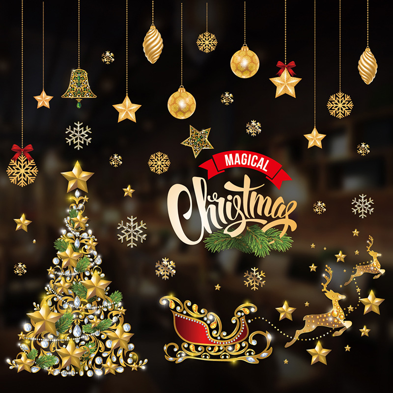 Christmas glass window stickers