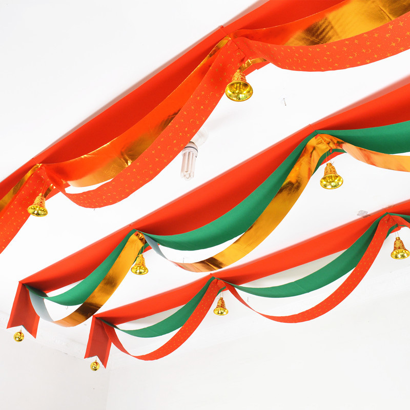 Christmas ribbons and hanging flags