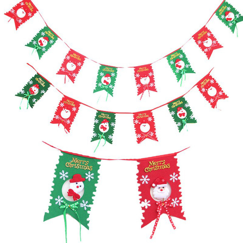 Christmas non-woven colored flags