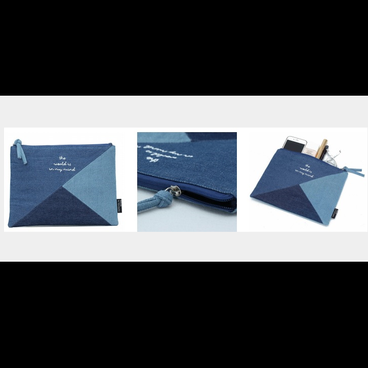 Multipurpose Denim Zipper Bag