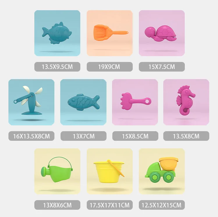 Hot selling outdoor summer sand toy tools, soft rubber molds, buckets, beach toy sets, children's beach game sets, sand toy sets