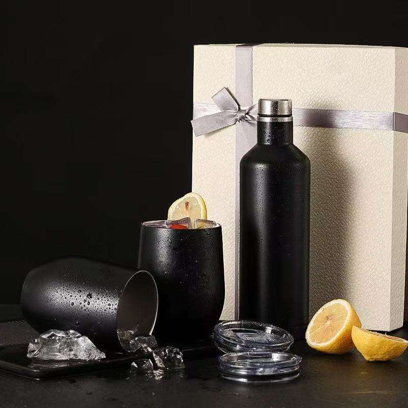 Three piece thermos cup gift box