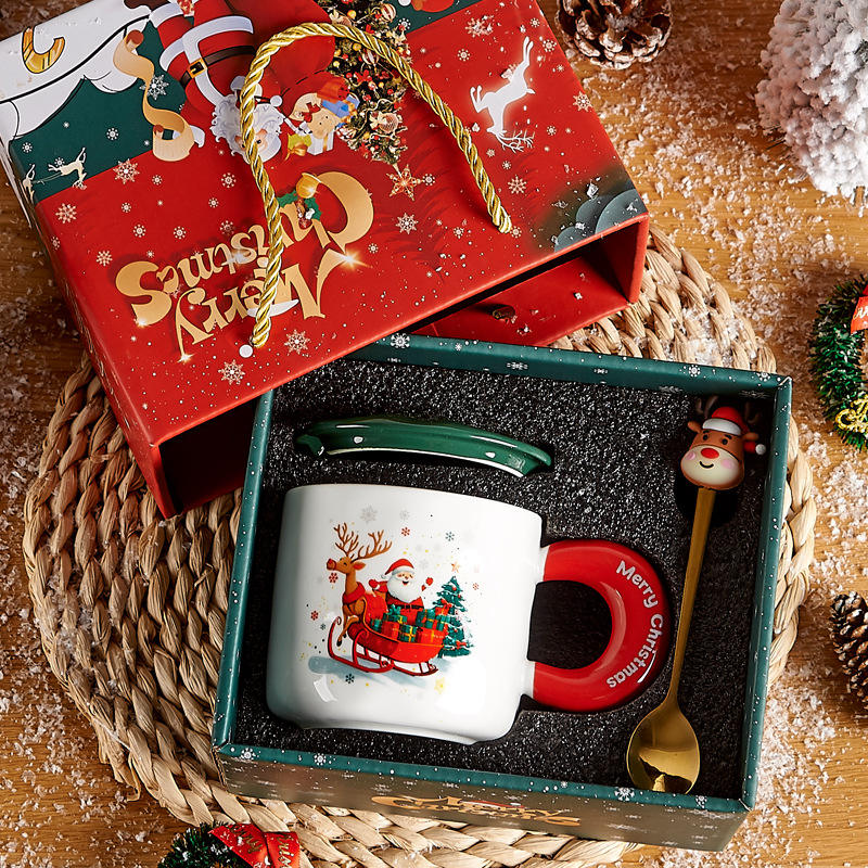 Christmas Ceramic Recyclable Fashion Water Cup Gift Box Set